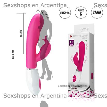 Vibrador con estimulador de clitoris y control mediante VOZ